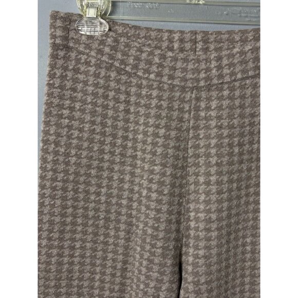 *FLAW, READ* NAADAM Womens L Brown Houndstooth Sweater Pants Wool/Cashmere Blend - Picture 3 of 9